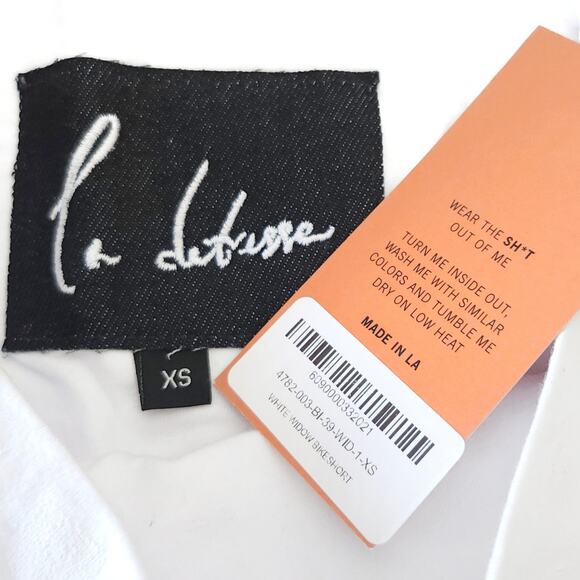 LA DETRESSE White Widow activewear athletic athleisure bike shorts Size XS NEW - Picture 6 of 8